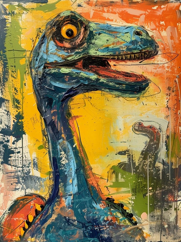 Abstract Dinosaur Brushstrokes 1