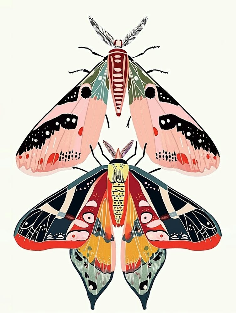 Colourful Insect Illustration Moth 21