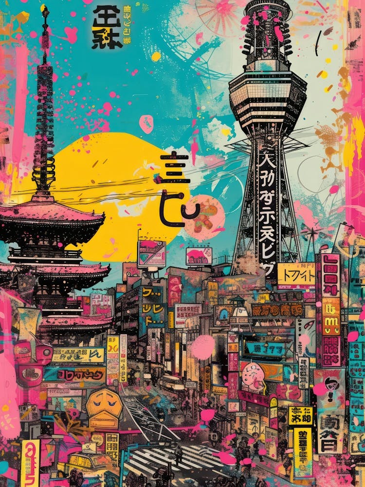 Tokyo Retro Collage Style 3 Art Print By Cityscape Art Co Fy tokyo-retro-collage-style-3-art-print-by-cityscape-art-co-fy