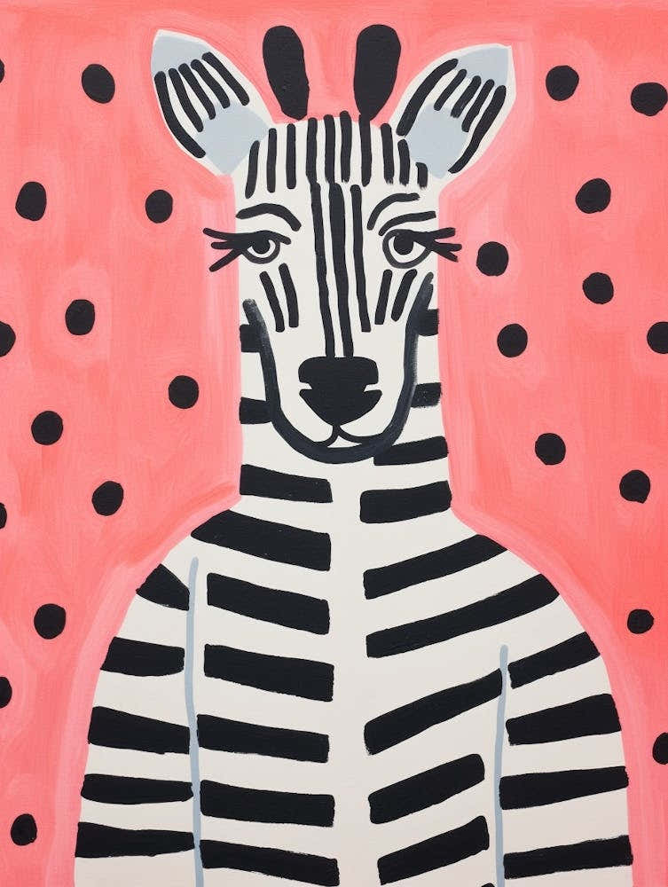 Pink Polka Dot Zebra 2