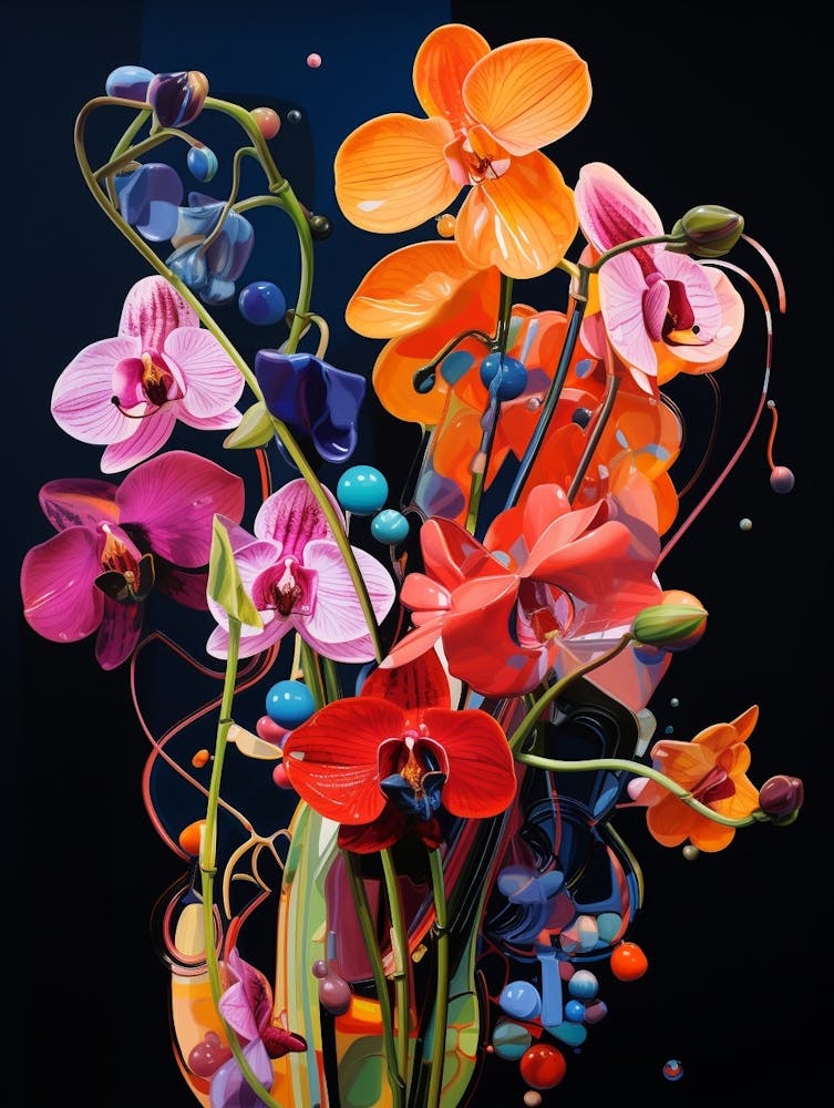 Surreal Florals Sweet Pea 4 Flower Painting