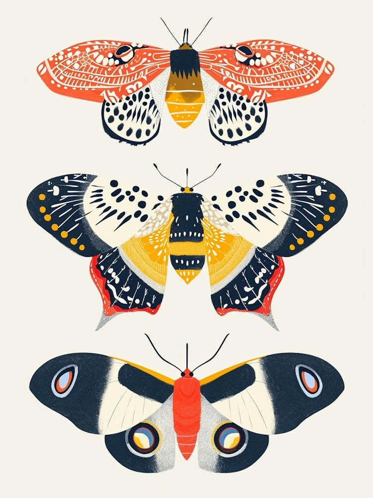 Colourful Insect Illustration Moth 53