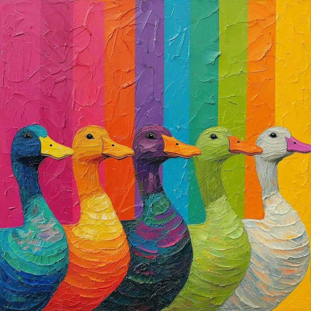 Rainbow Stripe Duck Collage 1