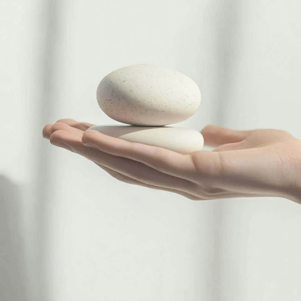 Woman Holding A Stone