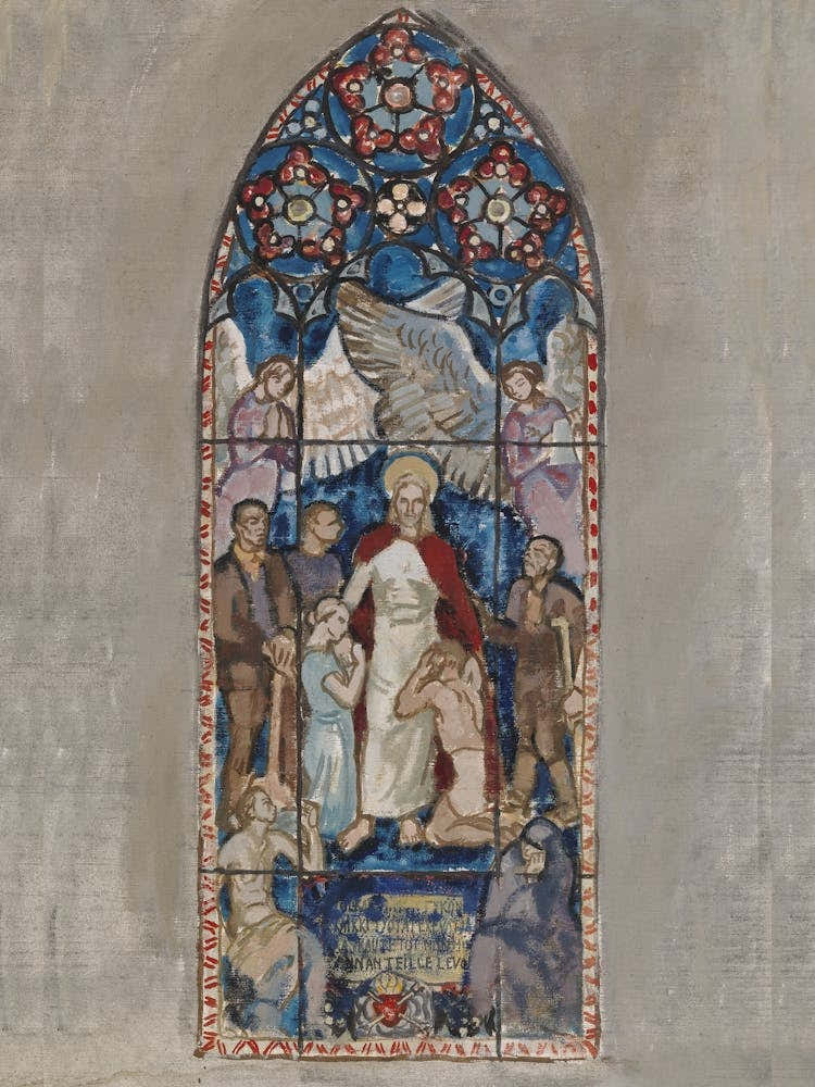 Come To Me, Sketch For A Stained Glass Window In Pori Church, 1924, By Magnus Enckell