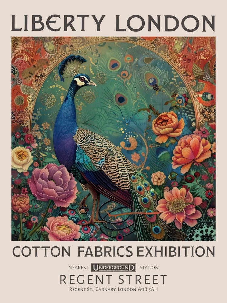Liberty London Print William Morris Textiles Peacock
