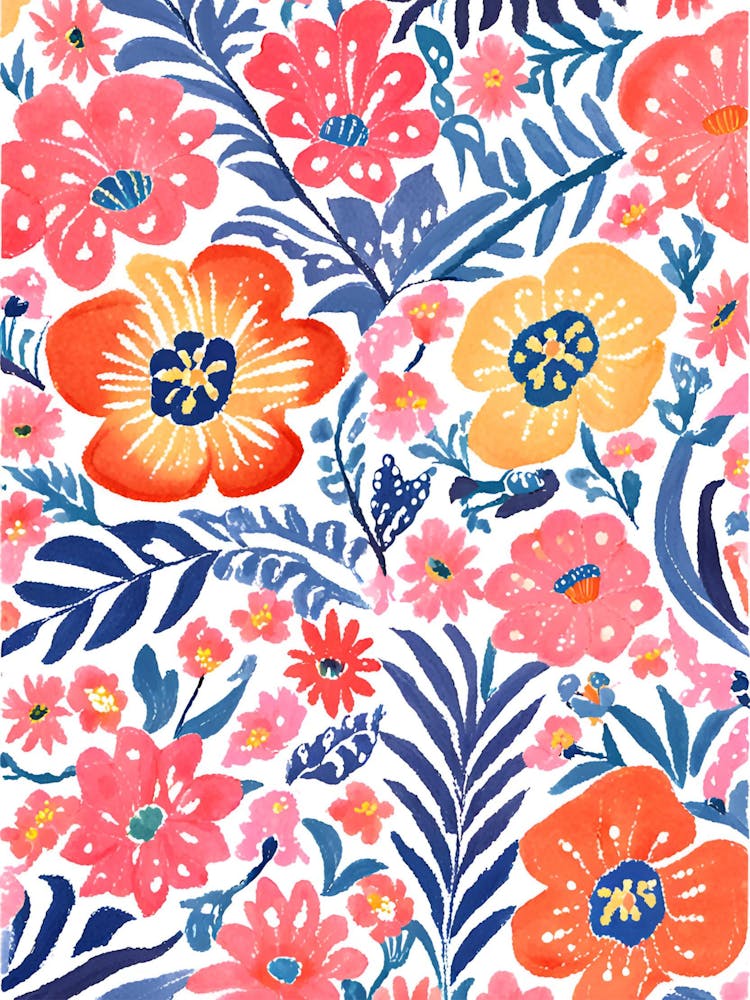 Oriental Carpet Many Flowers In The Style Of Matisse 2