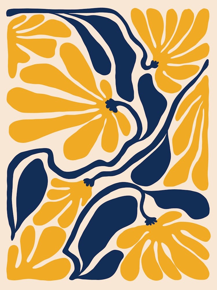 Matisse Inspired Wavy Flowers