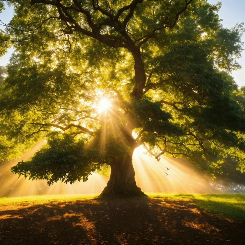 Sun Rays Through A Tree