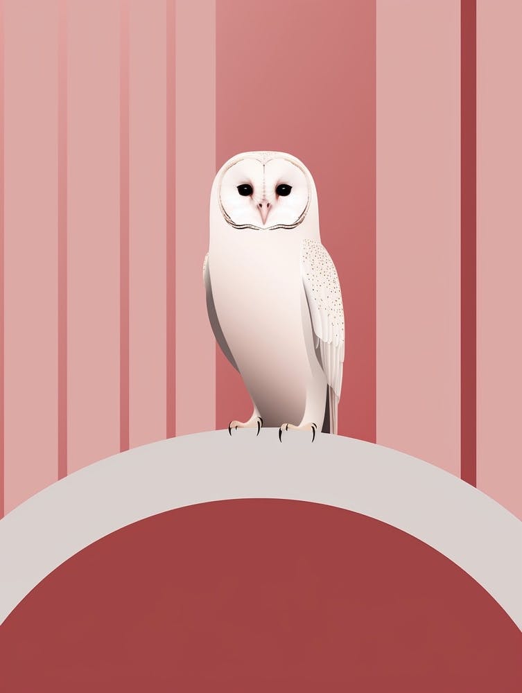 Minimalist Barn Owl 4 Illustration