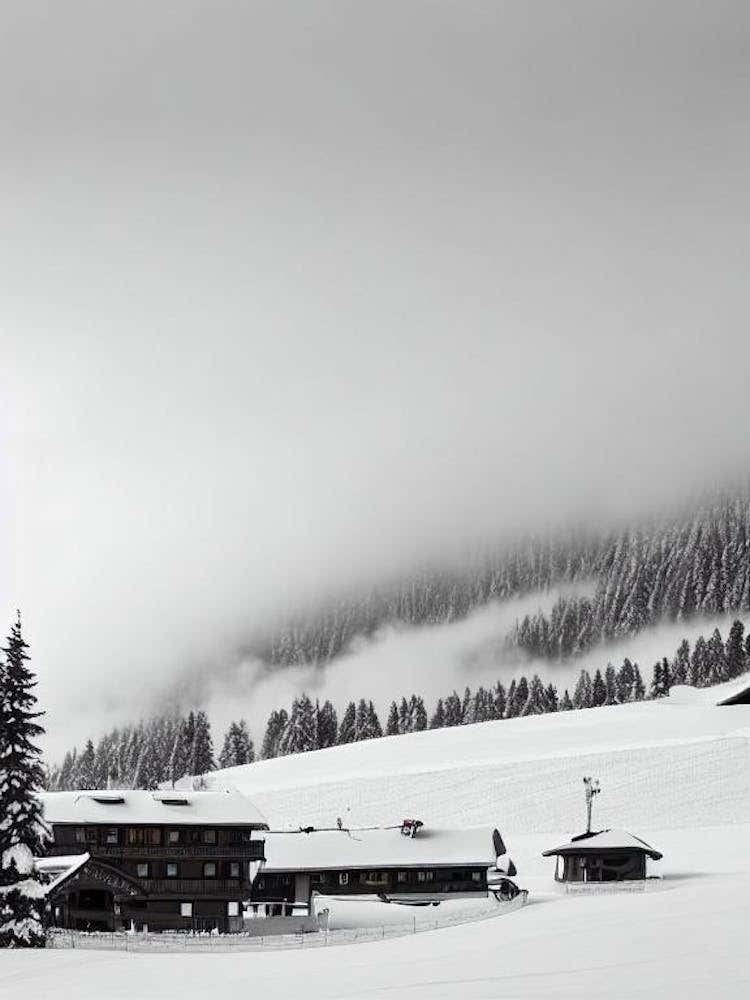 Schladming, Austria Black And White Skiing Poster