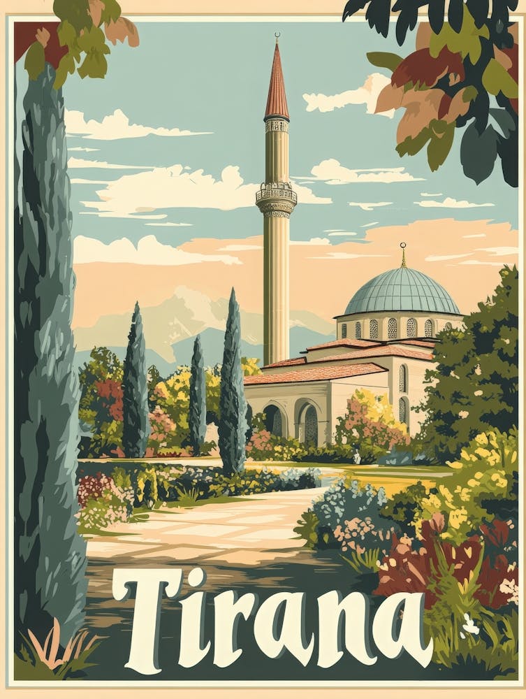 Aihrgdesign A Classic 1960s Travel Poster For Tirana 1