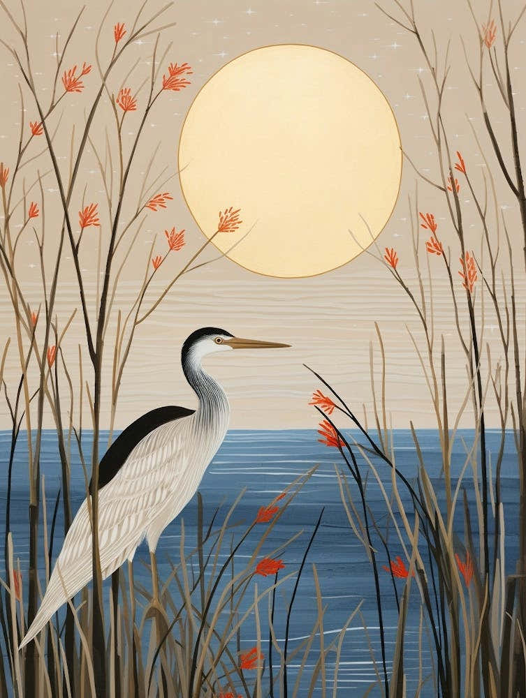 Bird Illustration Great Blue Heron 4