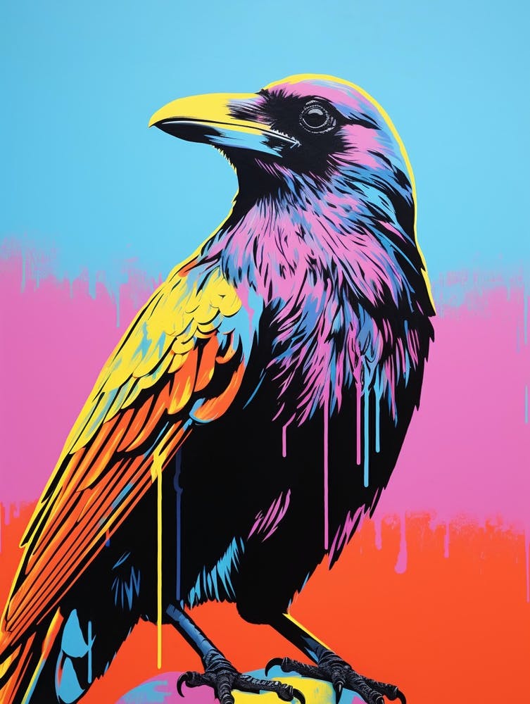 Andy Warhol Style Bird Crow 3