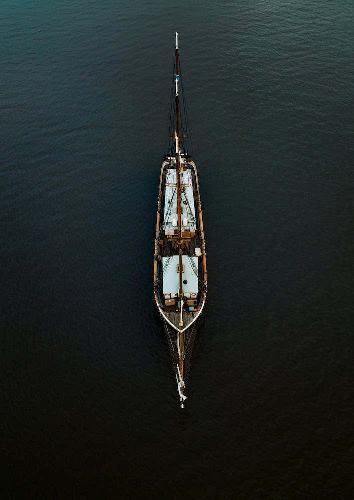 Sailing Ship In The Calm Ocean