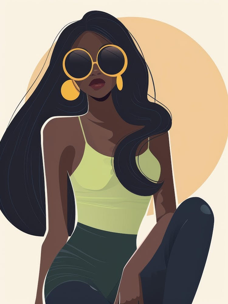 African Girl In Sunglasses