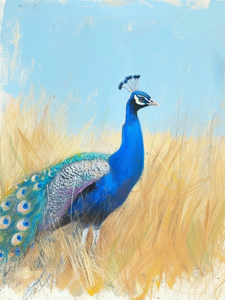 Peacock Walking Through The Grass 2