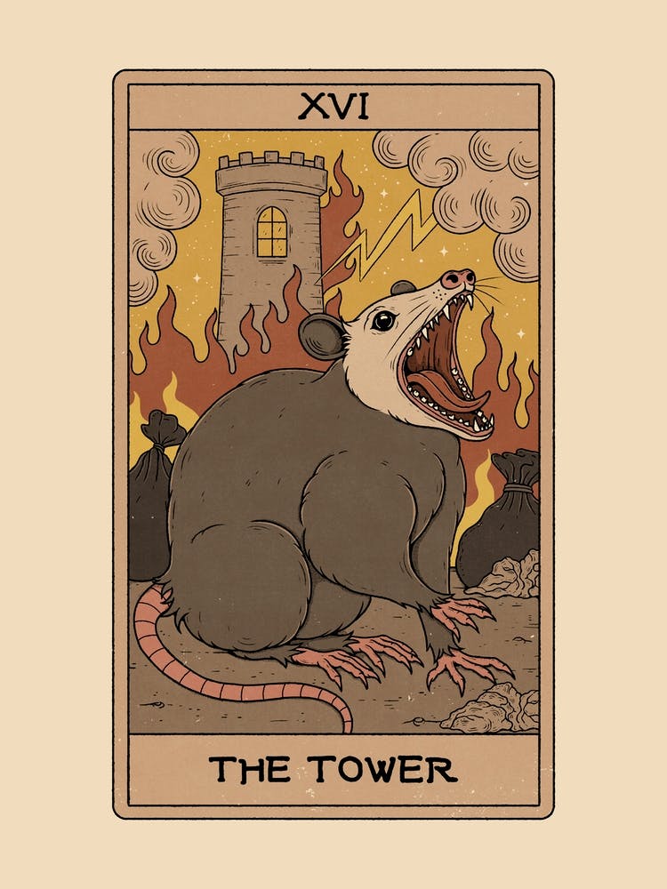 The Tower - Possum Tarot