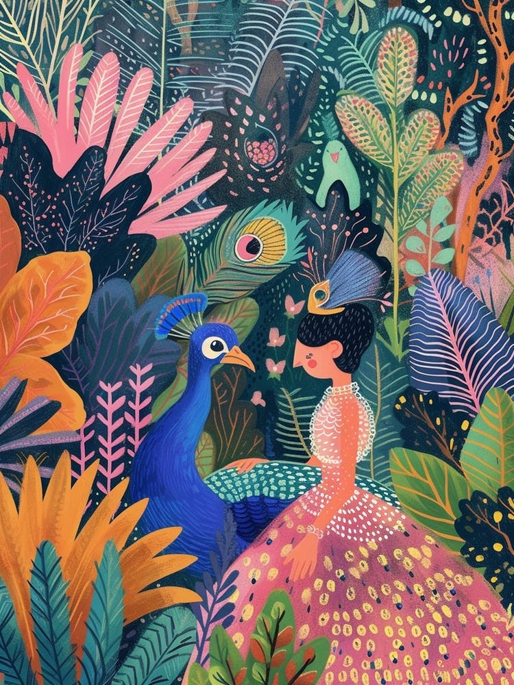 Peacock & A Woman In The Meadow 2