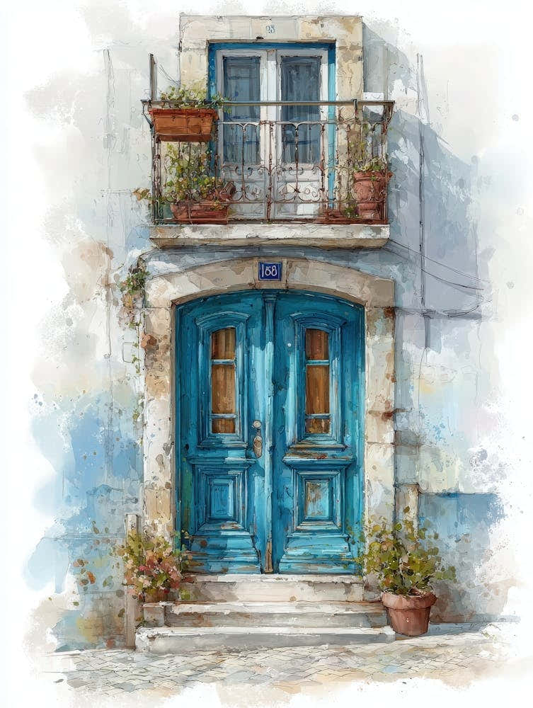Aihrgdesign Isolated Watercolor Painting Of Portuguese Buildi 30c89c06 A9d7 4dce 8aee 651aa0752b0c 1