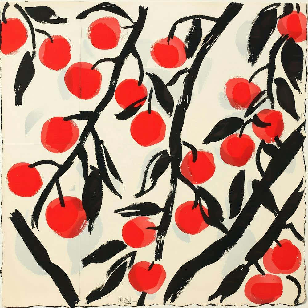 Summer Cherries Painting Matisse Style 12