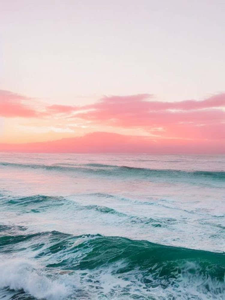 Burleigh Heads Beach, Australia Pink Photography 1