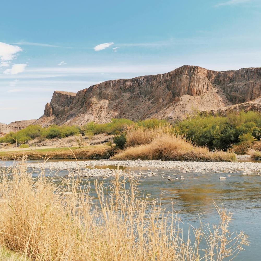 Texas River Scenery Square