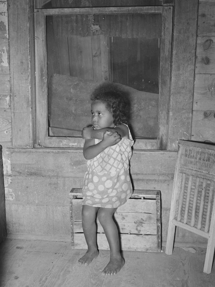 Daughter Of Tenant Farmer Scratching Herself, Vermin As Well As Mosquitoes Are Numerous, Wagoner County