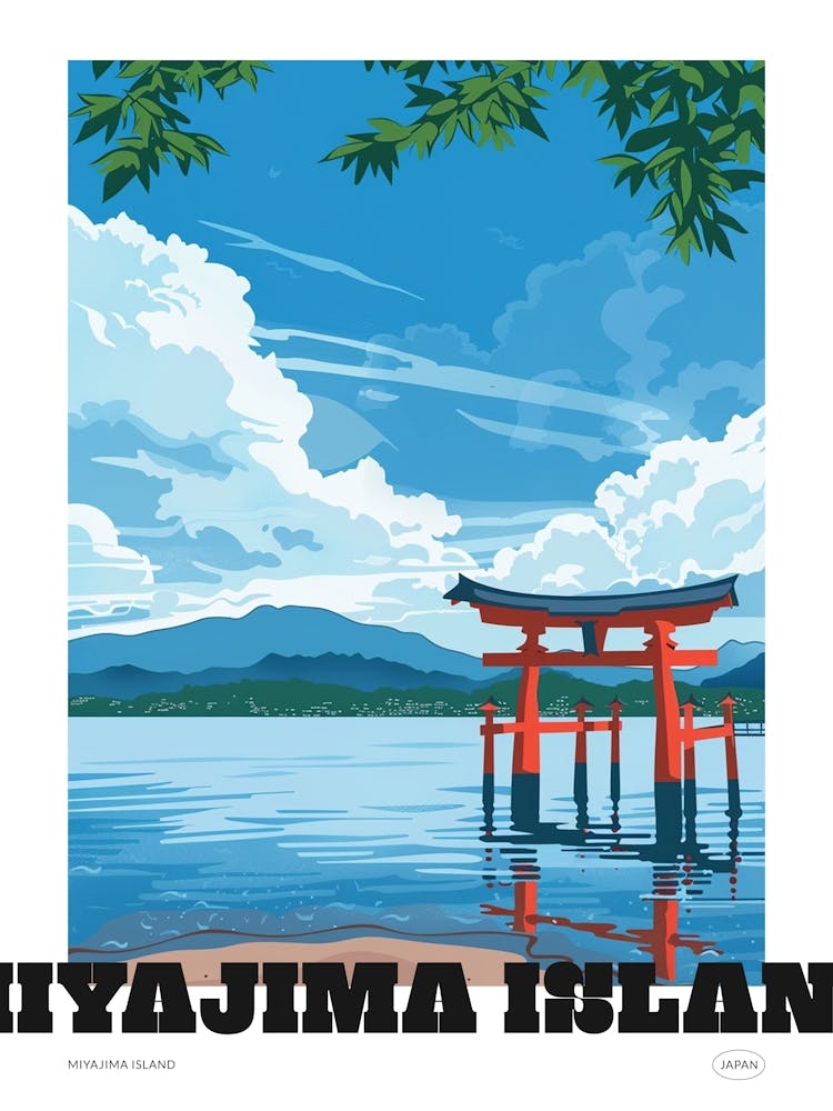 Miyajima Island Japan 2 Colourful Illustration Poster