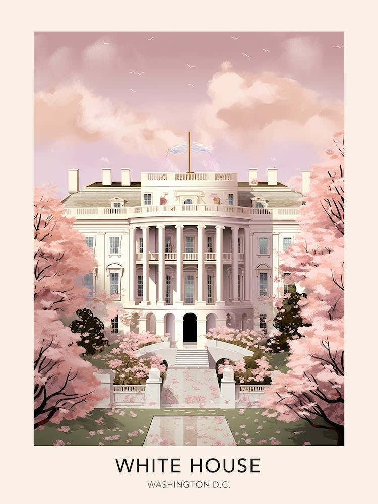 The White House Washington Dc Travel Poster