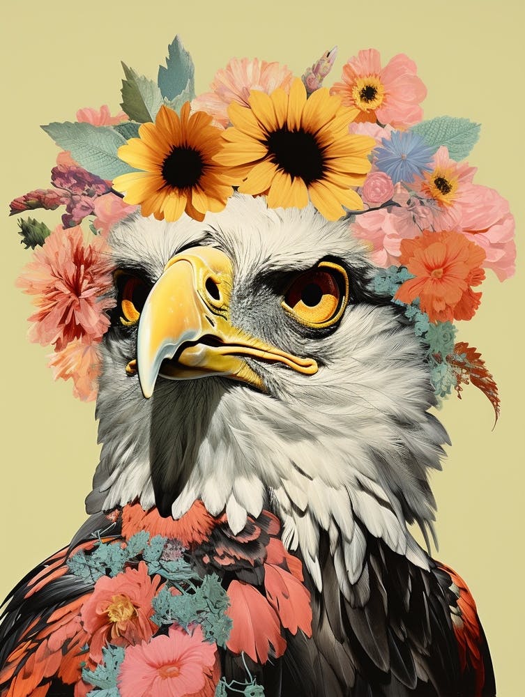 Bird With A Flower Crown Hawk 1