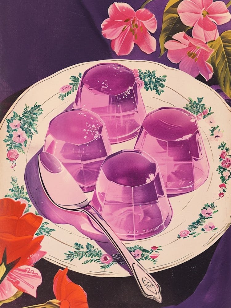 Purple Jelly Vintage Cookbook Illustration 1