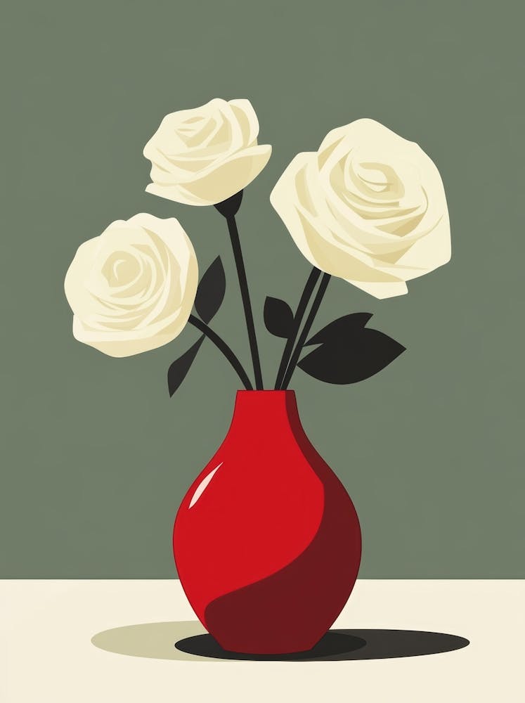 White Roses In A Vase 5