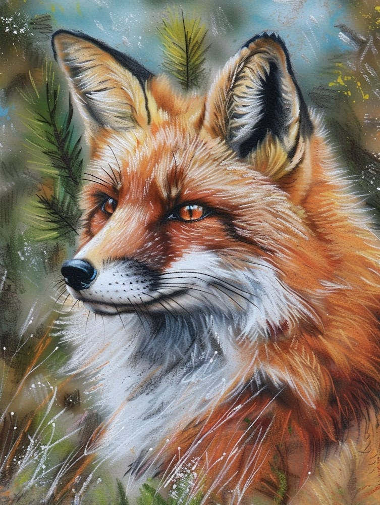 Fox Pastel Watercolour 4