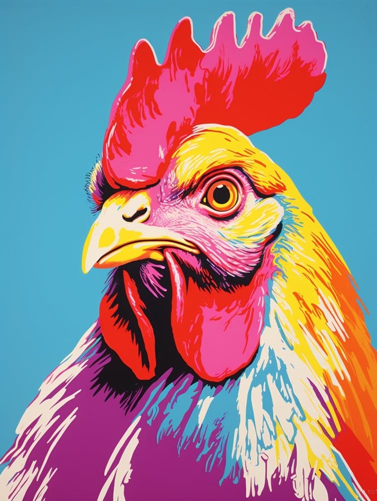 Andy Warhol Style Bird Chicken 5