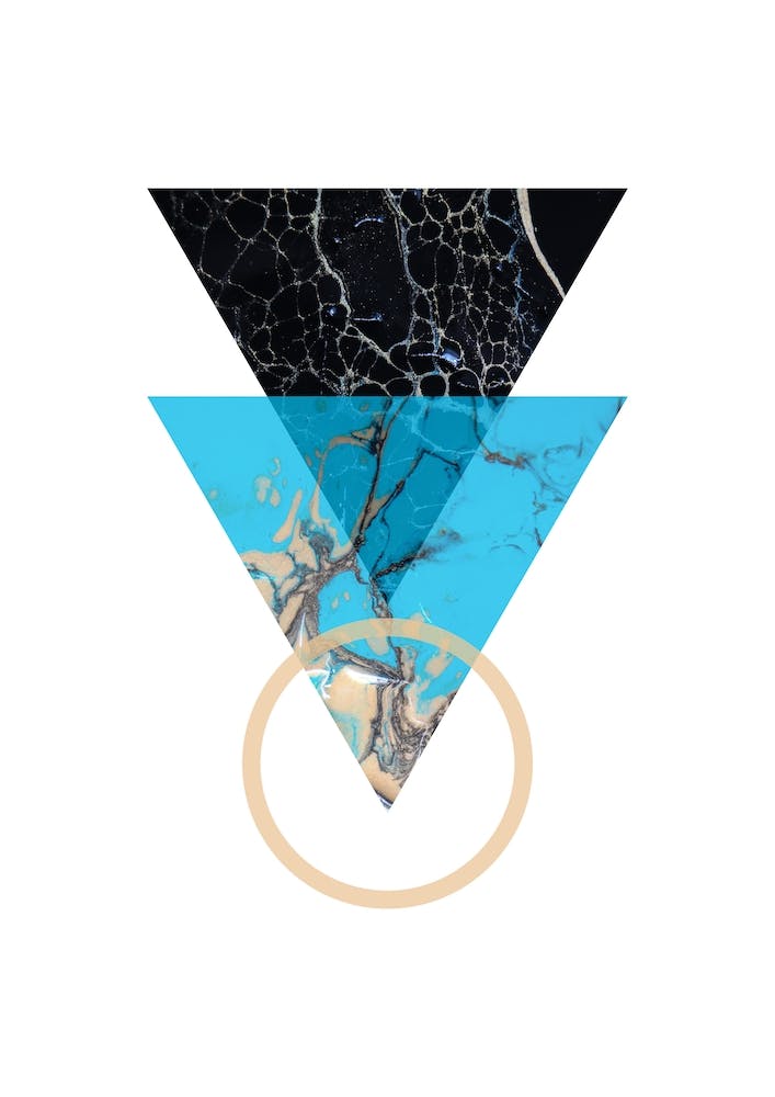 Blue Sand and Marble Triangles Geometric