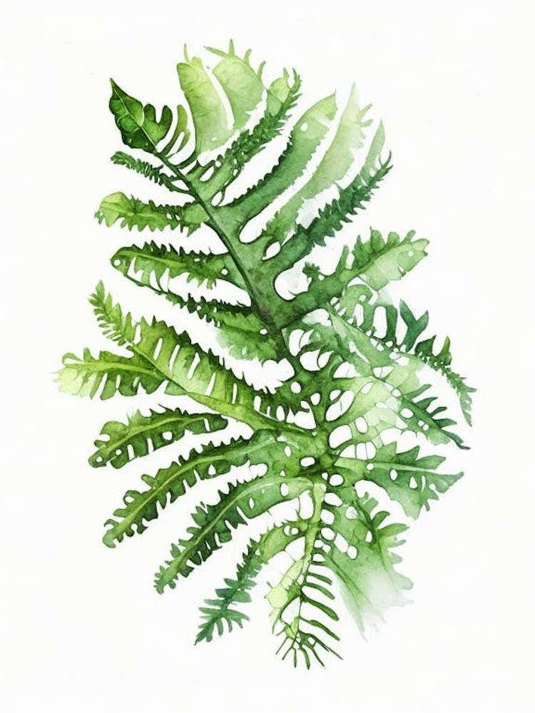Christmas Fern Watercolour