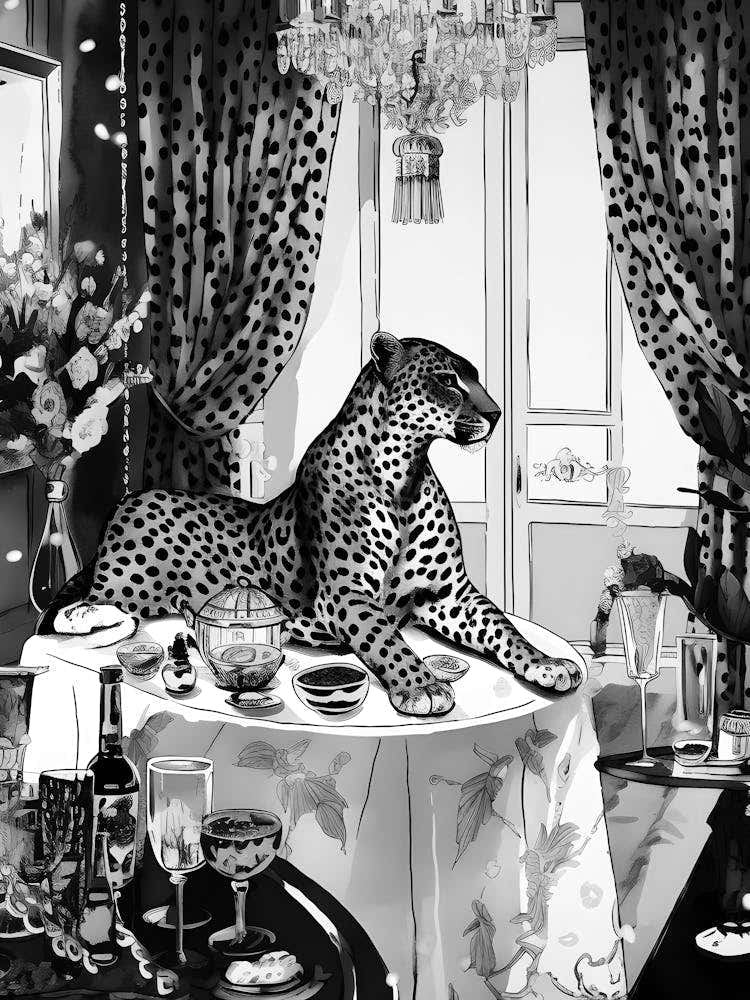 Leopard At The Table