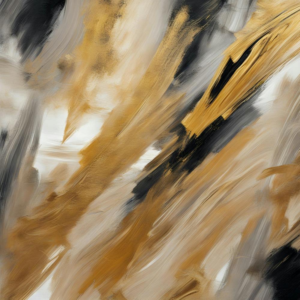 Abstract Gold And Black Painting