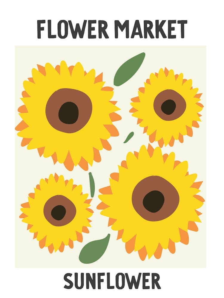 Flower Market Poster Sunflower