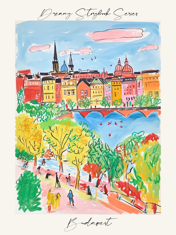 Poster Of Budapest, Dreamy Storybook Illustration 2