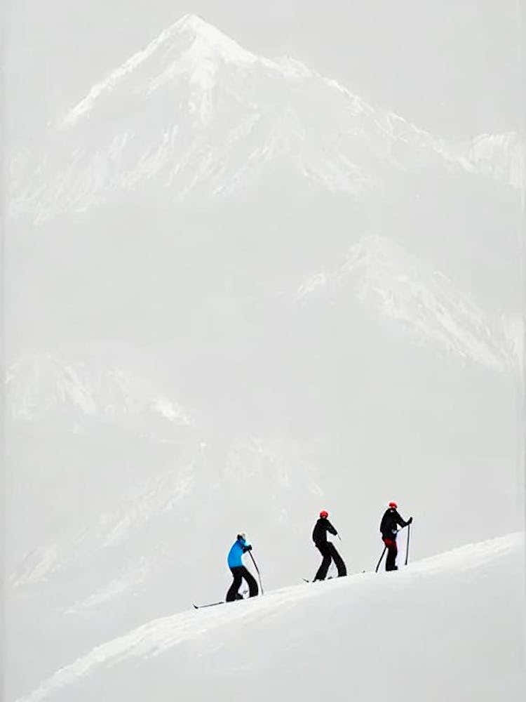 Chamonix, France Minimal Skiing Poster