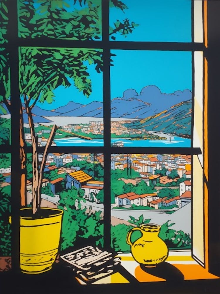 A Window View Of Rio De Janeiro In The Style Of Pop Art 1
