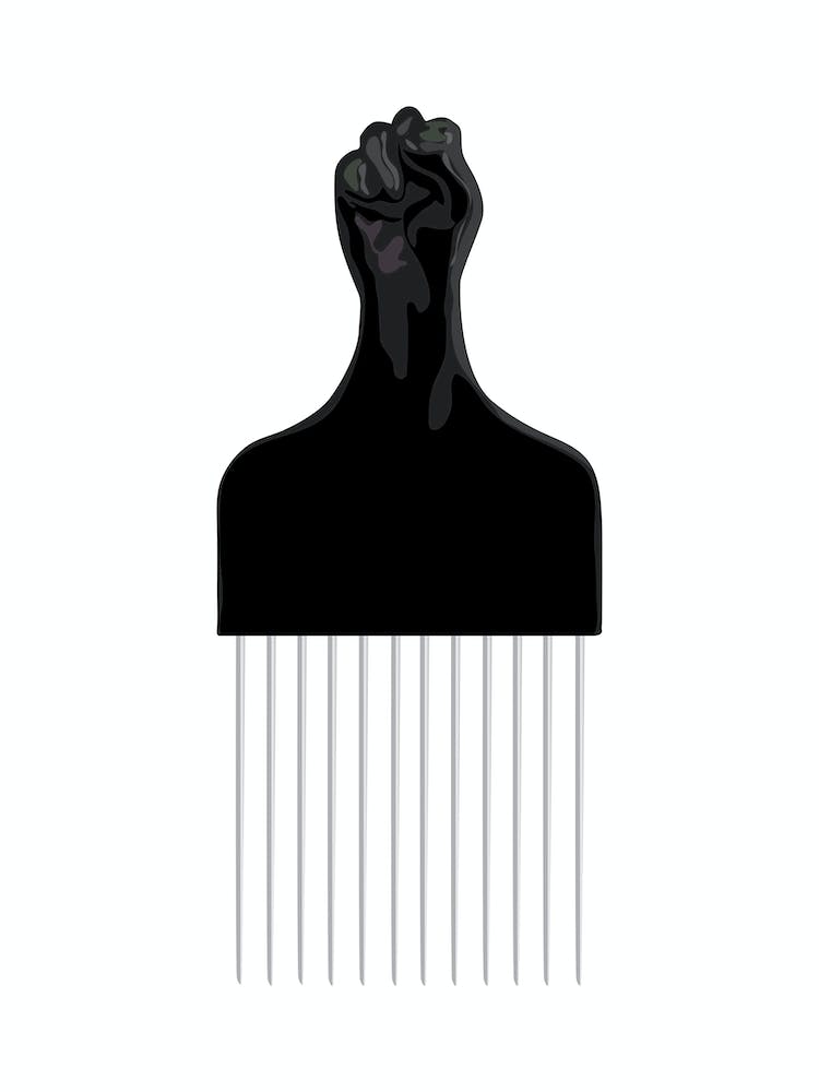 Afro Comb print