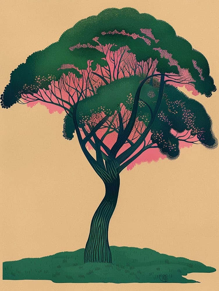 Acacia Tree Colourful Illustration 3 1