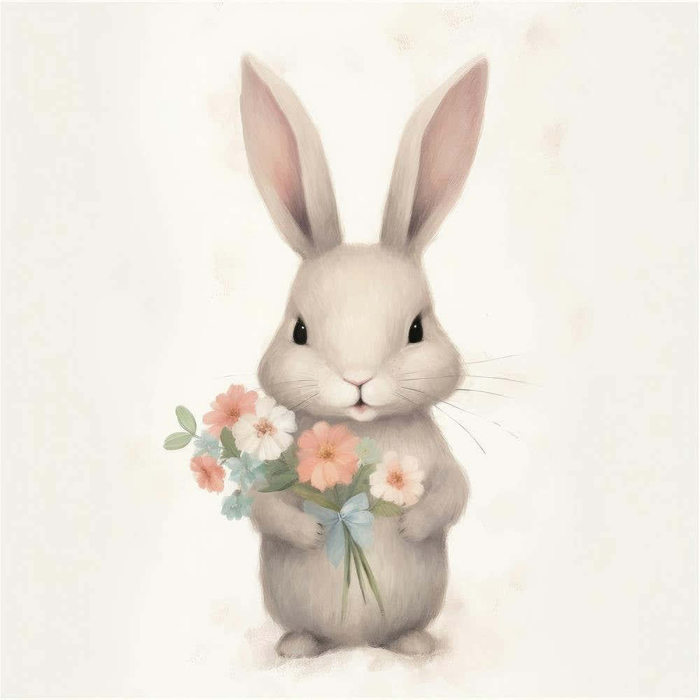 Bunny With Flowers