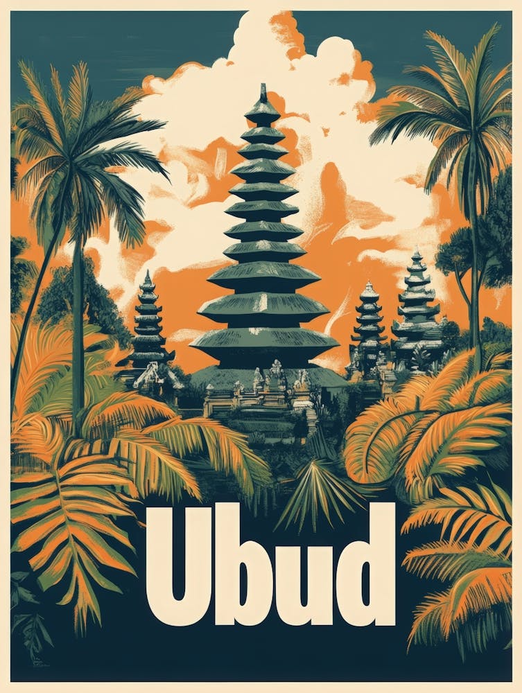 Aihrgdesign A Classic 1960s Travel Poster For Ubud 3
