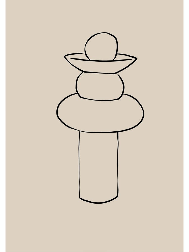 Drawing Of A Stack Of Stones Line Drawing
