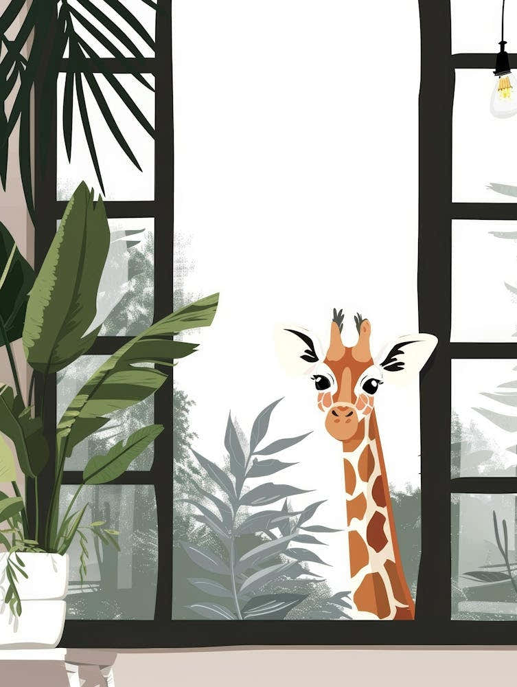 Giraffe In The Window