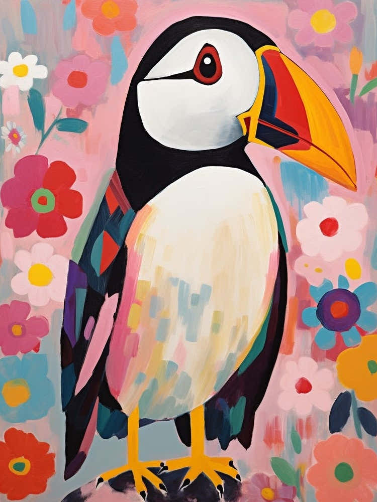 Pink Scandi Puffin 1